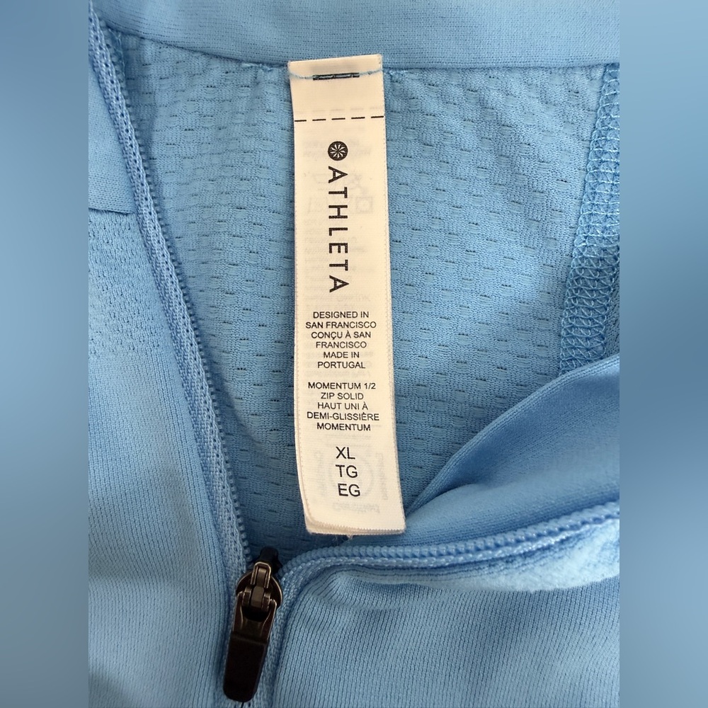 Athleta Light Blue Quarter Zip Athletic Top Women’s XL - Picture 3 of 6